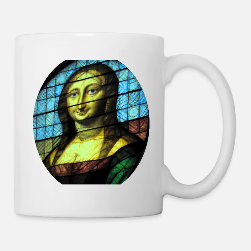 Mona Lisa in Window Art - Mug - white