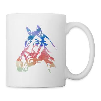 horse's head,horse,watercolor,pink,painting,colorful - Mug - white - Right