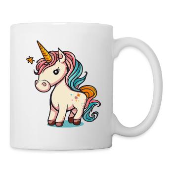 Licorne colorée douce mignonne bande dessinée bande dessinée - Mug blanc - blanc - Droite