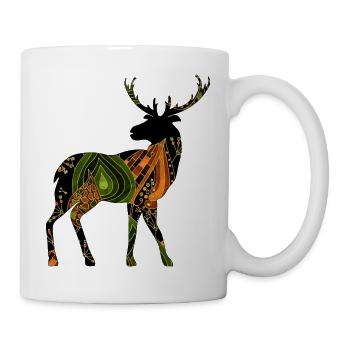 Hirsch - Tasse - Weiß - Rechts