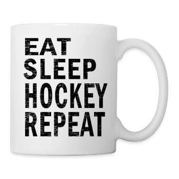 Manger dormir Répéter le hockey pour les amateurs de hockey - Mug blanc - blanc - Droite