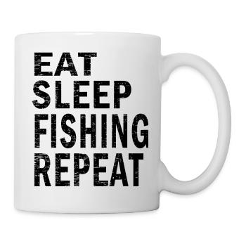 Eat sleep fishing repeat for fishing lovers - Mug - white - Right