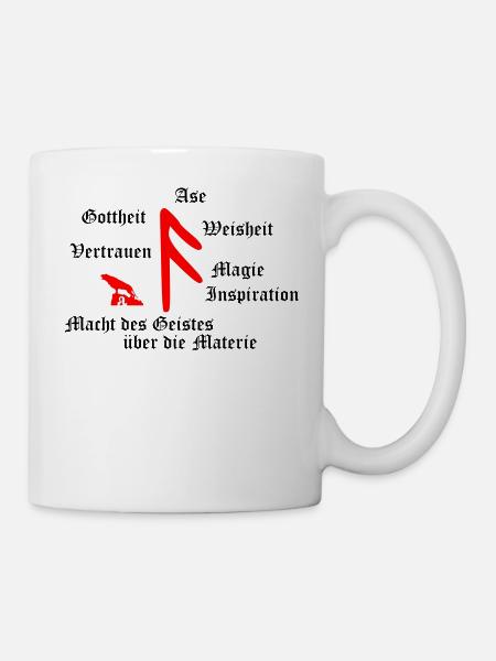 Runa "Ansuz" (ger.) - Tasse - Weiß
