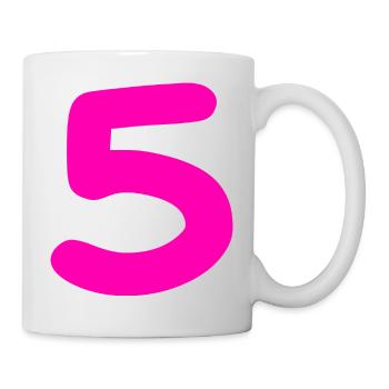 5 ans anniversaire rose - Mug blanc - blanc - Droite