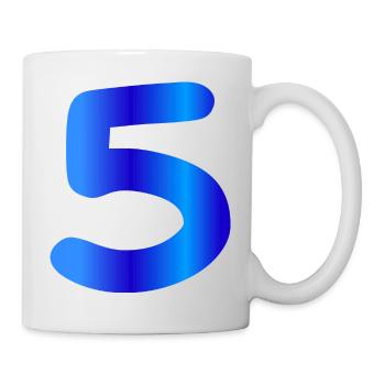 5 ans anniversaire bleu - Mug blanc - blanc - Droite