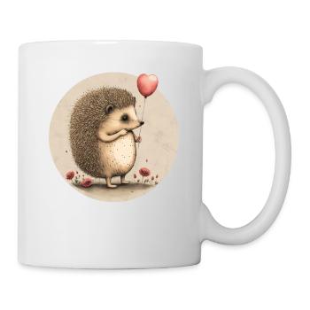 Igel mit Herz-Ballon - Tasse - Weiß - Rechts