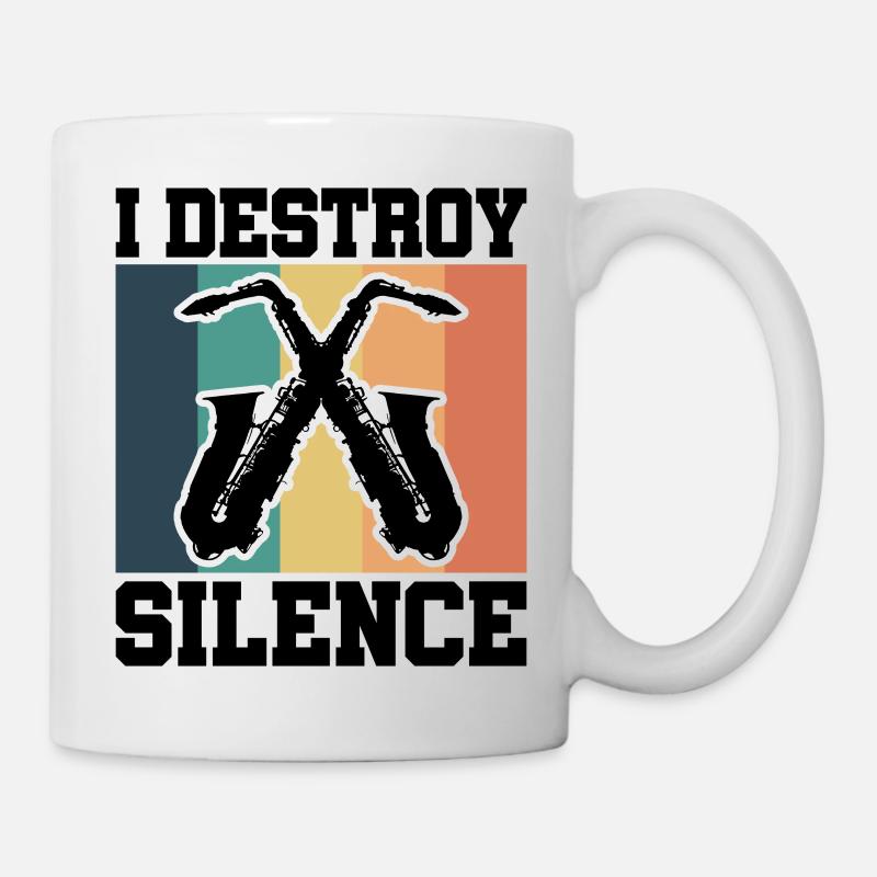 Saxophone jazz drôle - Mug blanc - blanc