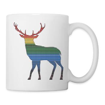 Hirsch - Tasse - Weiß - Rechts