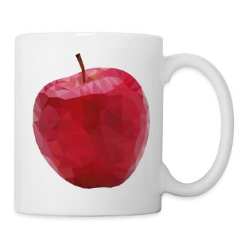 Apfel designed in Low Poly Art - Tasse - Weiß - Rechts
