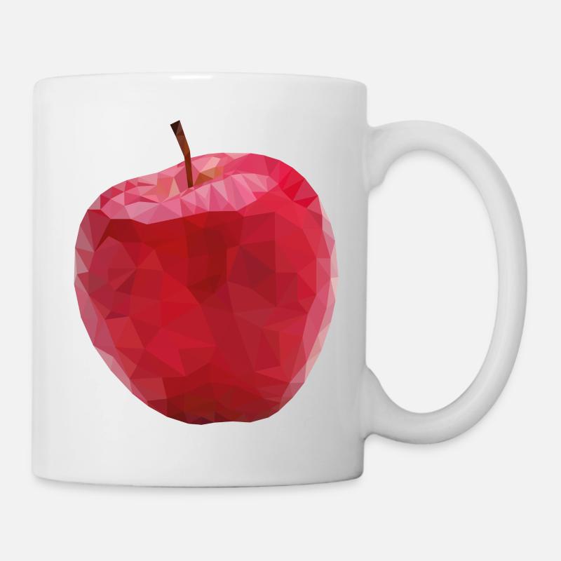 Apple designed in Low Poly Art - Mug - white