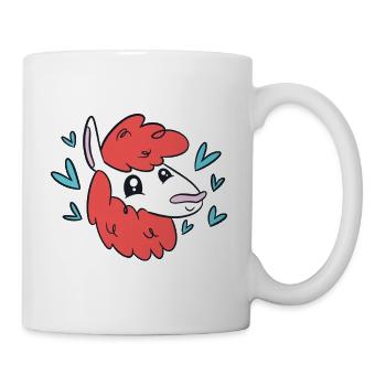 J'adore la générosité du lama, rétro, mignon, drôle - Mug blanc - blanc - Droite