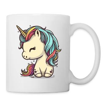 Licorne colorée douce mignonne bande dessinée bande dessinée - Mug blanc - blanc - Droite