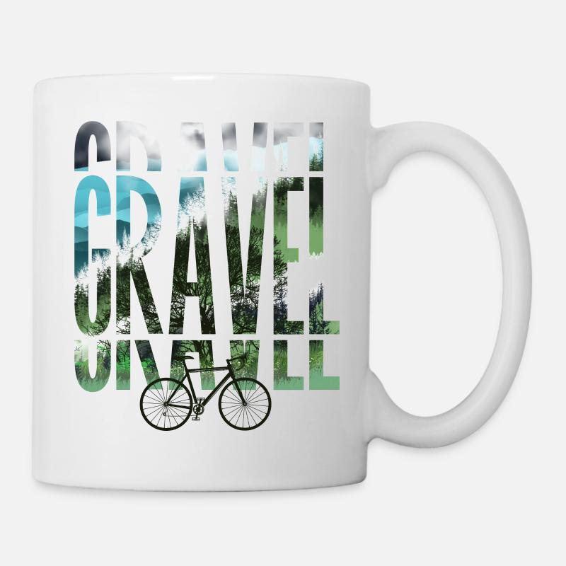 Gravel, VTT, passion vélo, cycliste - Mug blanc - blanc