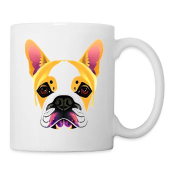 Französische Bulldogge - Bulldogge - Hund - Tasse - Weiß - Rechts