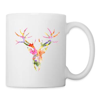 Hirsch - Tasse - Weiß - Rechts