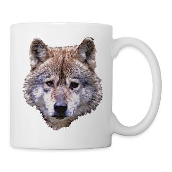 BERIX WOLF Kopf - Tasse - Weiß - Rechts