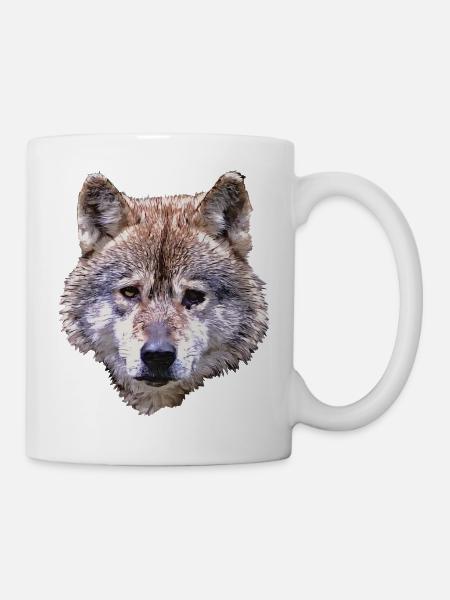 BERIX WOLF Kopf - Tasse - Weiß
