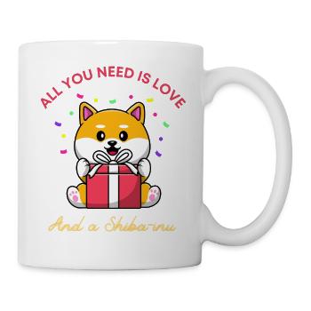 all you need is love and a Shiba-inu - Mug blanc - blanc - Droite