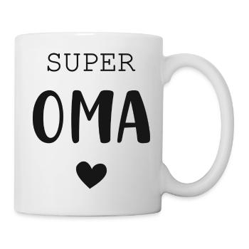 Super Oma mit Herz - Tasse - Weiß - Rechts