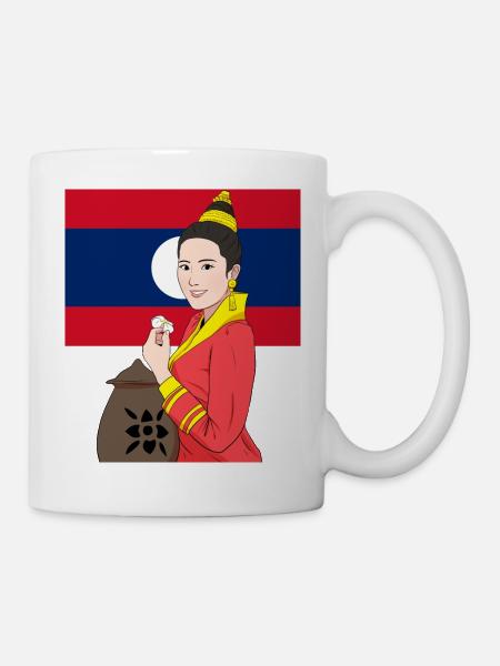 Laos Laos Laotian Fille Robe Lao I Cadeau - Mug blanc - blanc