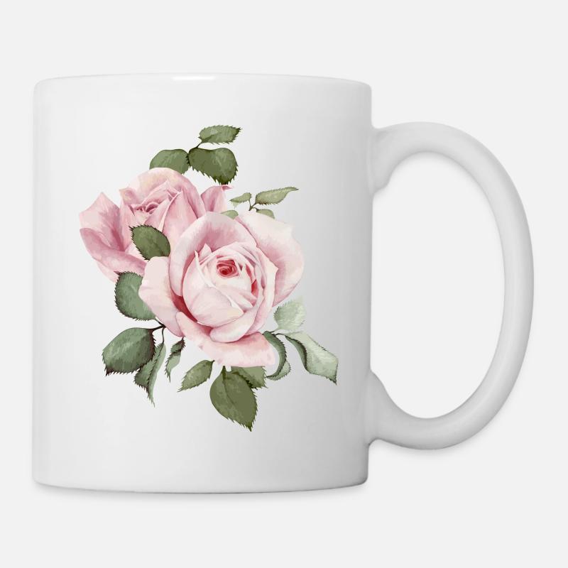 Rosen - Tasse - Weiß