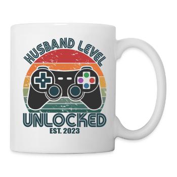 Husband Level Unlocked Est. 2023 Funny Married Men - Mug - white - Right