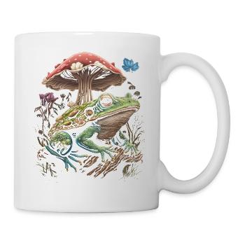 Cottagecore Aesthetic Frog Mushroom - Tasse - Weiß - Rechts