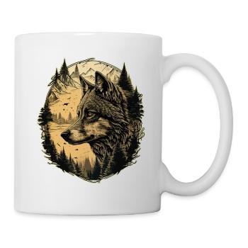 Wolf Art Head Wolf’s Head Nature Wilderness Vintage - Mug blanc - blanc - Droite