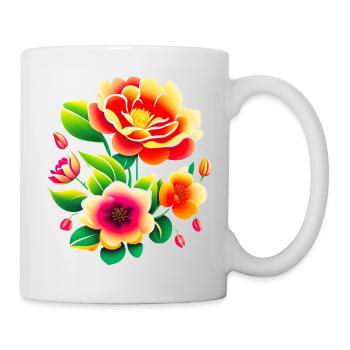 Bouquet de fleurs - Mug blanc - blanc - Droite
