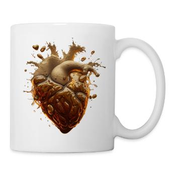 Menschliches Bier Herz - Tasse - Weiß - Rechts