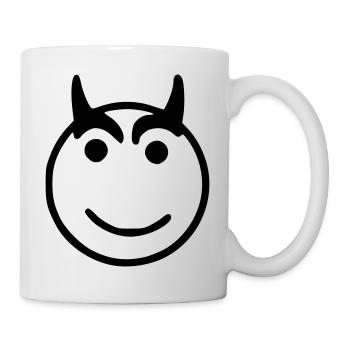 Emoji Skizze glücklich schwarz - Mug blanc - blanc - Droite