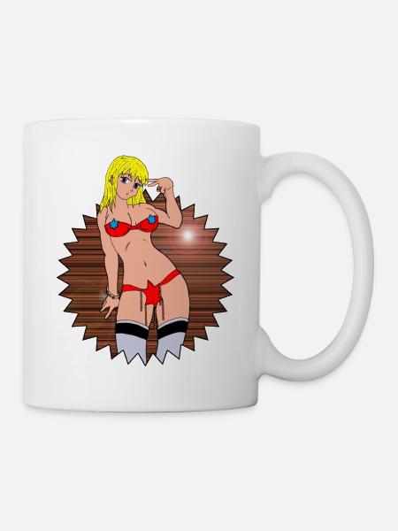 Festlicher Bikini - Tasse - Weiß