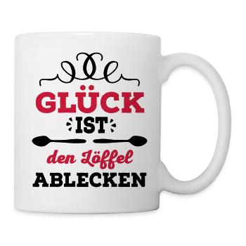 Löffel ablecken - Tasse - Weiß - Rechts