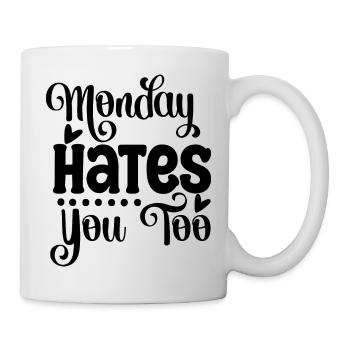 Monday hates you too funny Monday likes you - Mug - white - Right