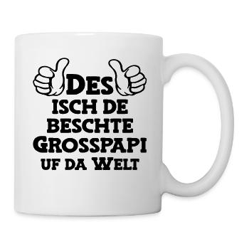 Des isch de beschte Grosspapi Opa Schweiz Opi - Tasse - Weiß - Rechts