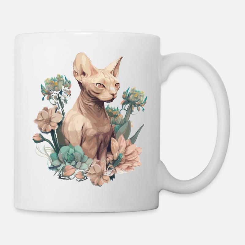 Chat Sphinx - Mug blanc - blanc