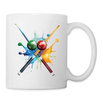 Billiard Pool Snooker Cue Balls Splash Coloré - Mug blanc - blanc - Droite