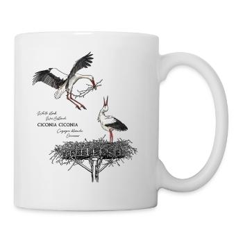 Cigognes blanches au nid - Mug blanc - blanc - Droite