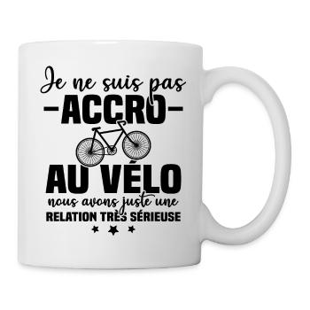 Je ne suis pas accro au vélo - Mug blanc - blanc - Droite