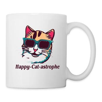 Fun Colorful Cat-tastrophe: A Happy Vintage Feline - Mug - white - Right
