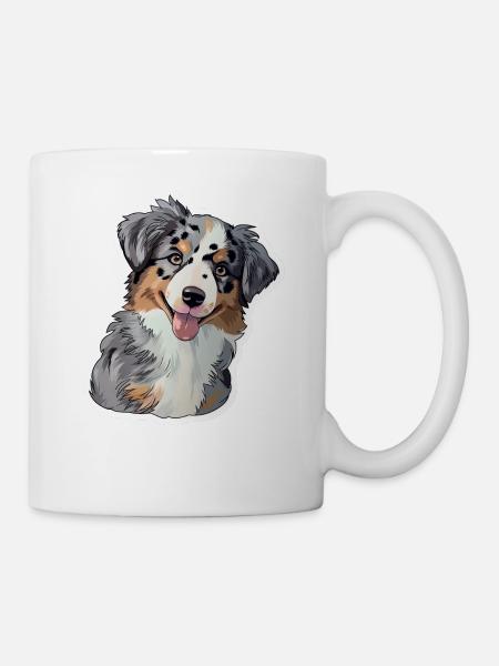 Mignon chiot berger australien - Mug blanc - blanc