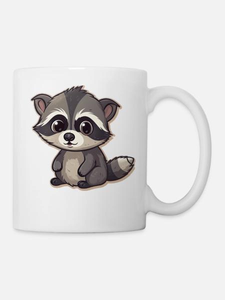 Cute Little Raccoon - Tasse - Weiß