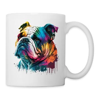 Bulldogge - Tasse - Weiß - Rechts