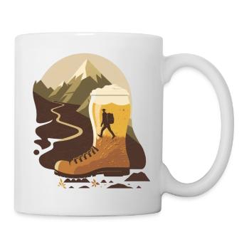 Chaussure de randonnée à la bière. Nature Montagnes - Mug blanc - blanc - Droite