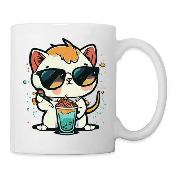 Cat Love: Beach and Cocktail - Mug - white - Right