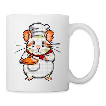 Hamster als Meisterkoch hat lecker gekocht - Tasse - Weiß - Rechts