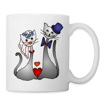 Katzen - Tasse - Weiß - Rechts