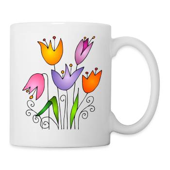 Fleur - Mug blanc - blanc - Droite