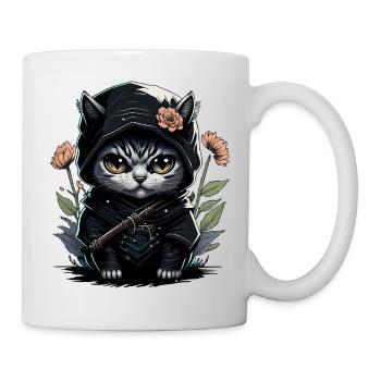 Le chat ninja : un combattant invincible - Mug blanc - blanc - Droite