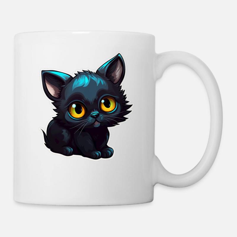 Black Little Kitten - Mug - white